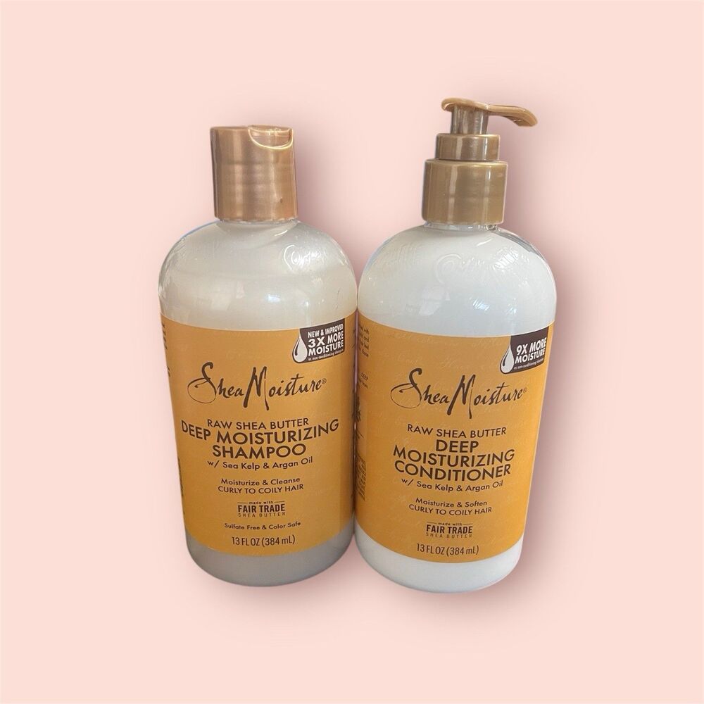 (2) Shea Moisture Deep Moisturizing Shampoo and Conditioner 13 oz